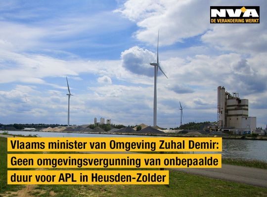 Vlaams minister van Omgeving Zuhal Demir levert geen omgevingsvergunning van onbepaalde duur af voor Asfalt Productie Limburg (APL), de asfaltcentrale in Heusden-Zolder. APL - Geen vergunning voor onbepaalde duur
