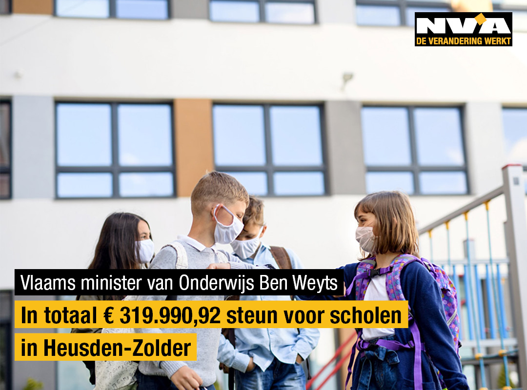 Minister Weyts investeert in totaal € 319.990,92 in scholen in Heusden-Zolder